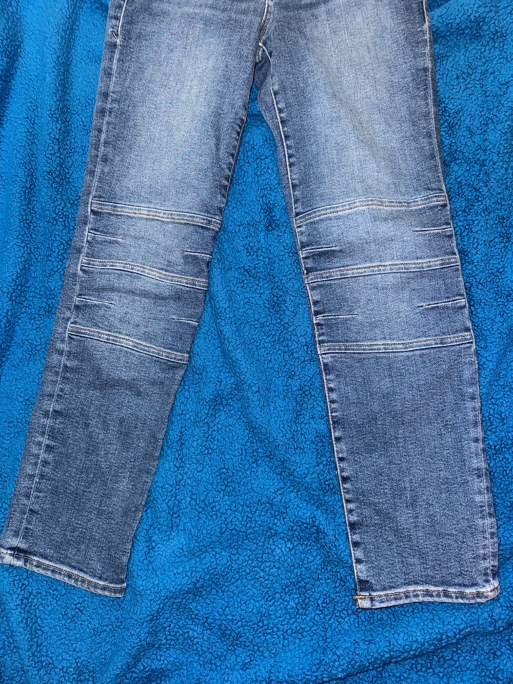Good American Knee Panel Stitched Straight Leg Jeans Size 4/27 NWT Indigo $179 - Picture 5 of 13